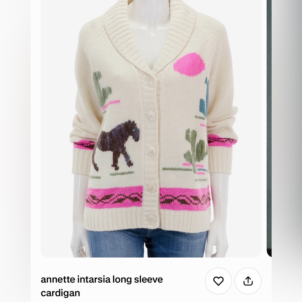 Annette Intarsia Long Sleeve Cardigan